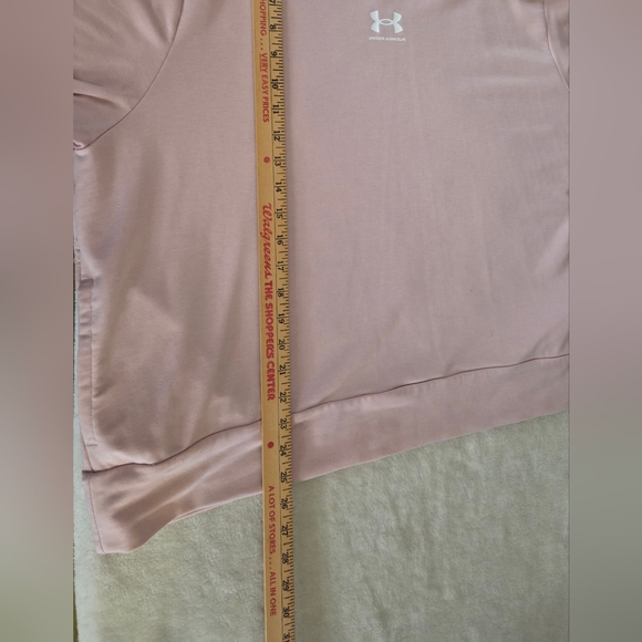 Womens Under Armour Pink Sweatshirt w/ Pockets Rival Terry Crewneck Sz 1X - Picture 9 of 9